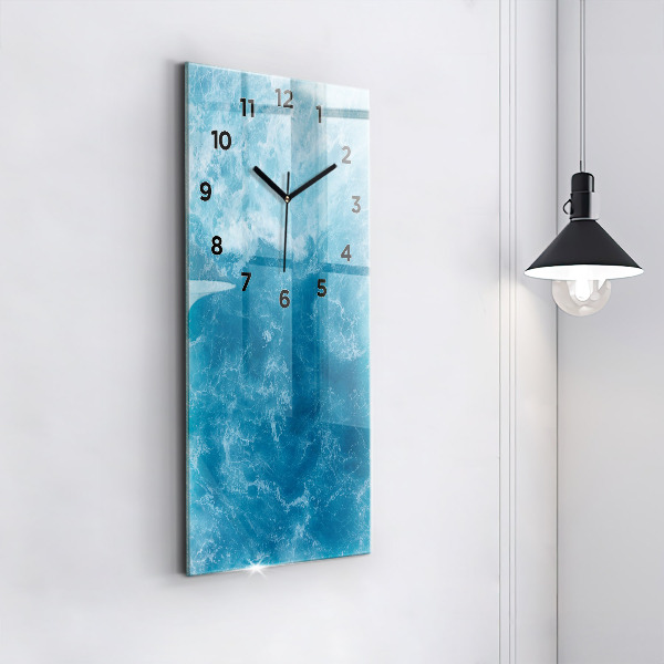 Modern vertical wall clock Sea water