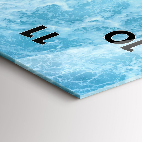 Modern vertical wall clock Sea water