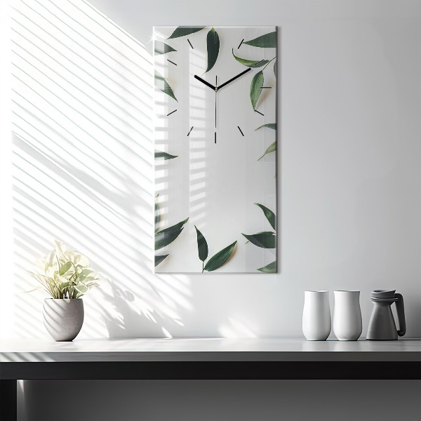 Modern vertical wall clock Leaf frame