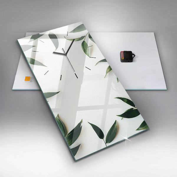 Modern vertical wall clock Leaf frame