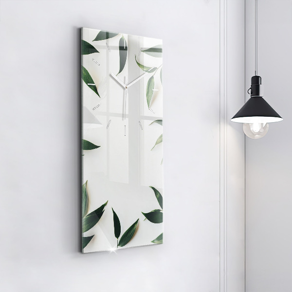 Modern vertical wall clock Leaf frame