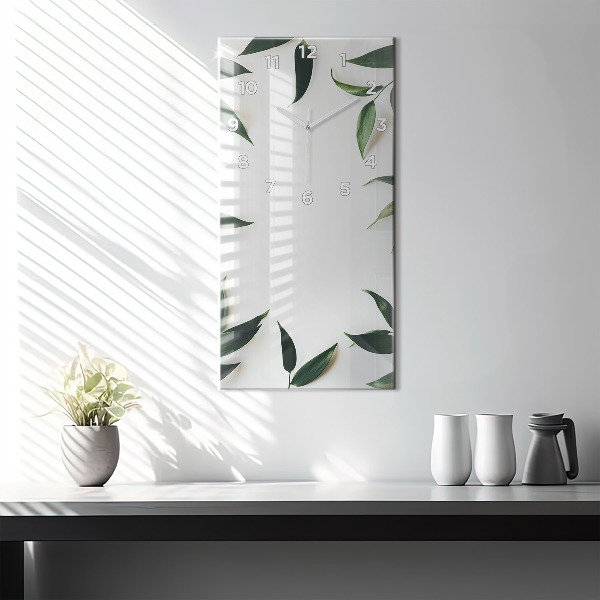 Modern vertical wall clock Leaf frame