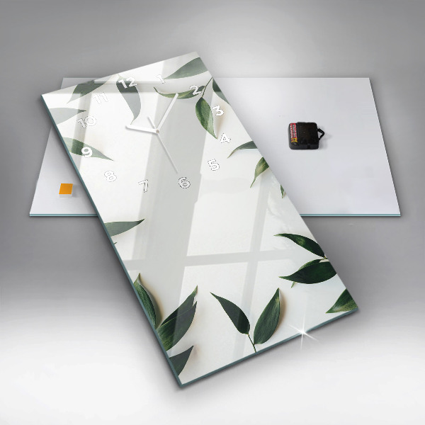 Modern vertical wall clock Leaf frame