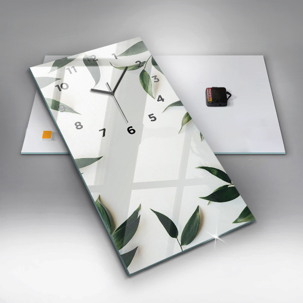 Modern vertical wall clock Leaf frame
