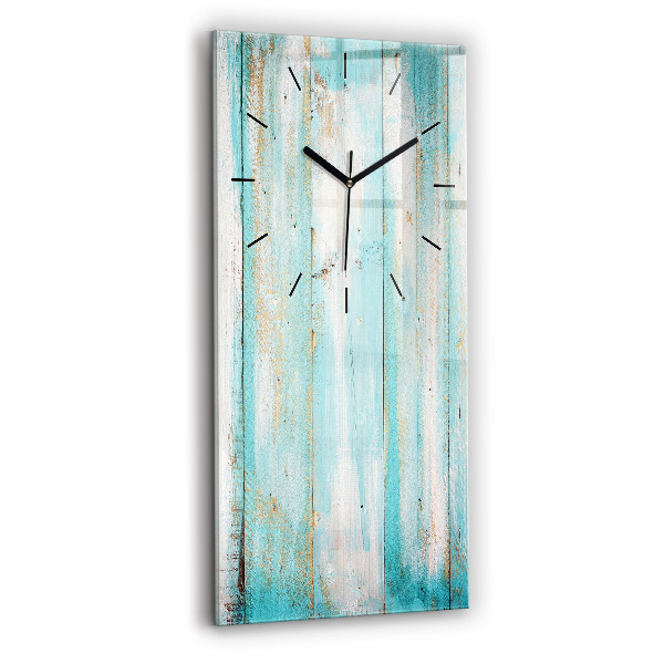 Modern vertical wall clock Blue boards