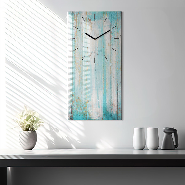 Modern vertical wall clock Blue boards