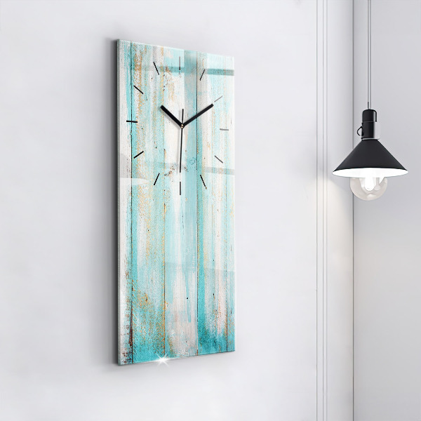 Modern vertical wall clock Blue boards