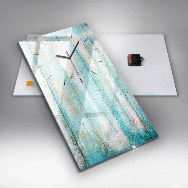 Modern vertical wall clock Blue boards