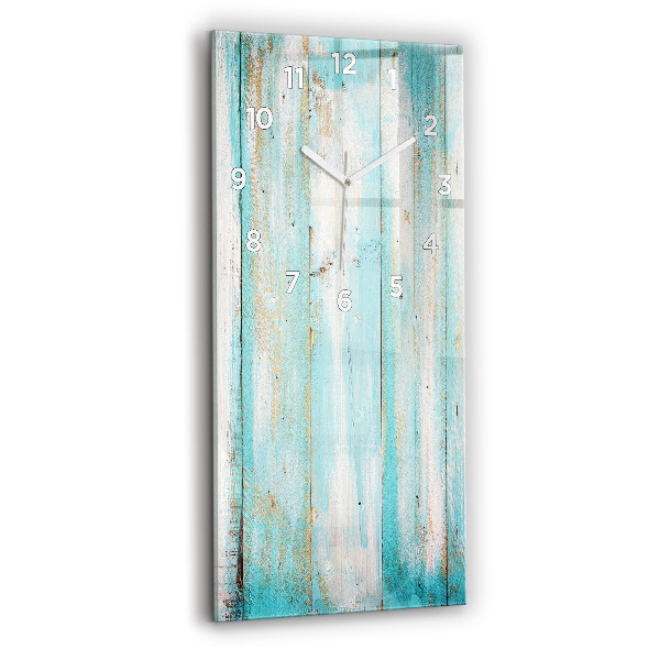 Modern vertical wall clock Blue boards