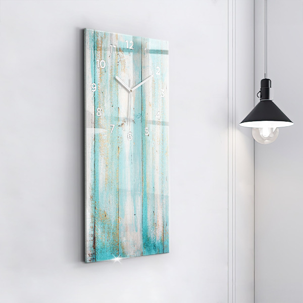 Modern vertical wall clock Blue boards