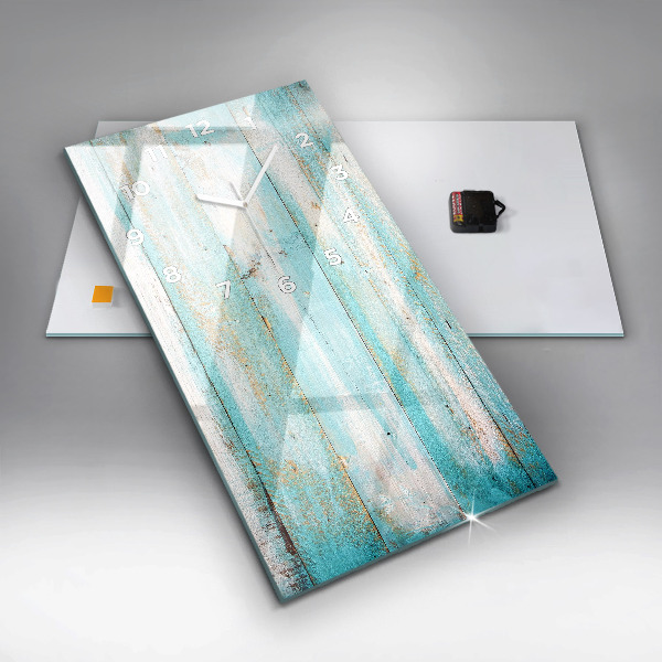 Modern vertical wall clock Blue boards