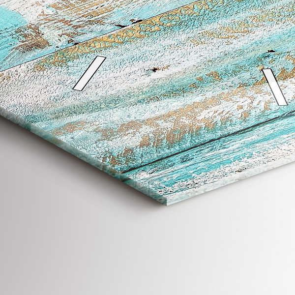 Modern vertical wall clock Blue boards