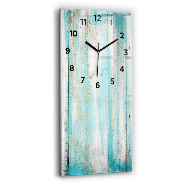 Modern vertical wall clock Blue boards