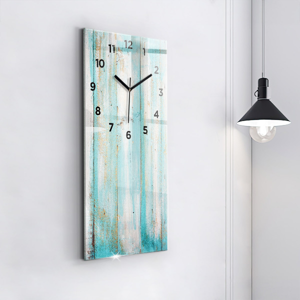 Modern vertical wall clock Blue boards