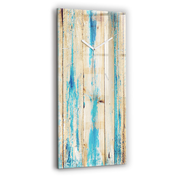 Modern vertical wall clock Scratched wood