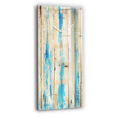 Modern vertical wall clock Scratched wood