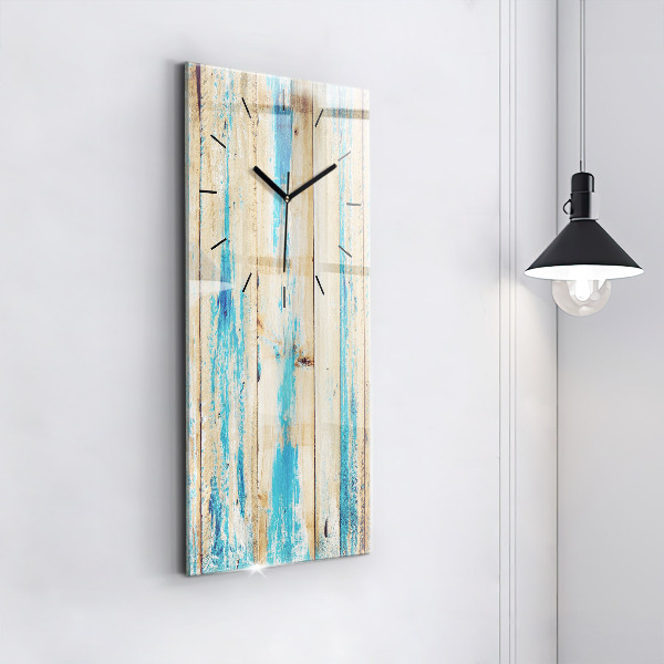 Modern vertical wall clock Scratched wood