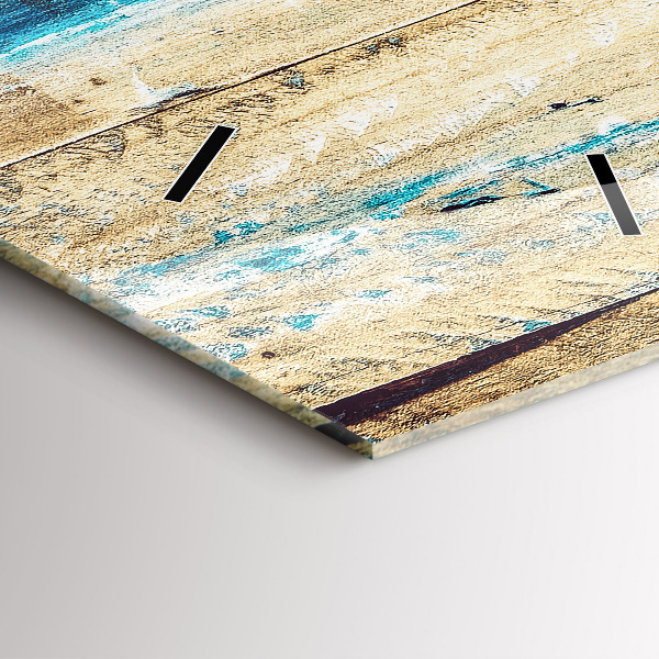 Modern vertical wall clock Scratched wood