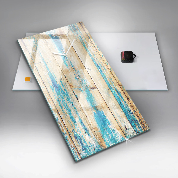 Modern vertical wall clock Scratched wood