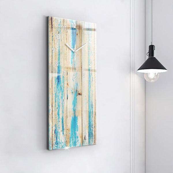 Modern vertical wall clock Scratched wood