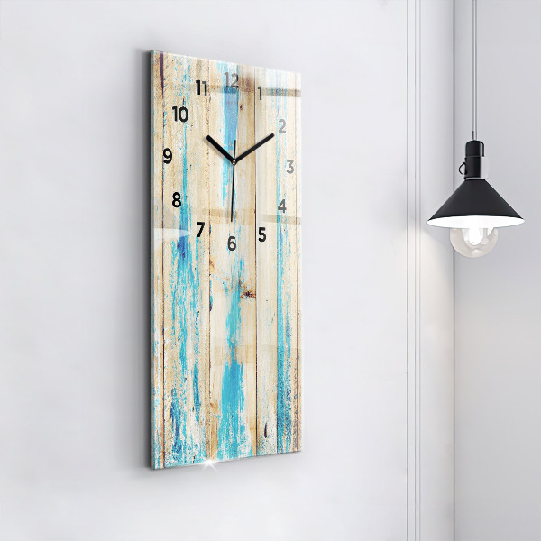 Modern vertical wall clock Scratched wood