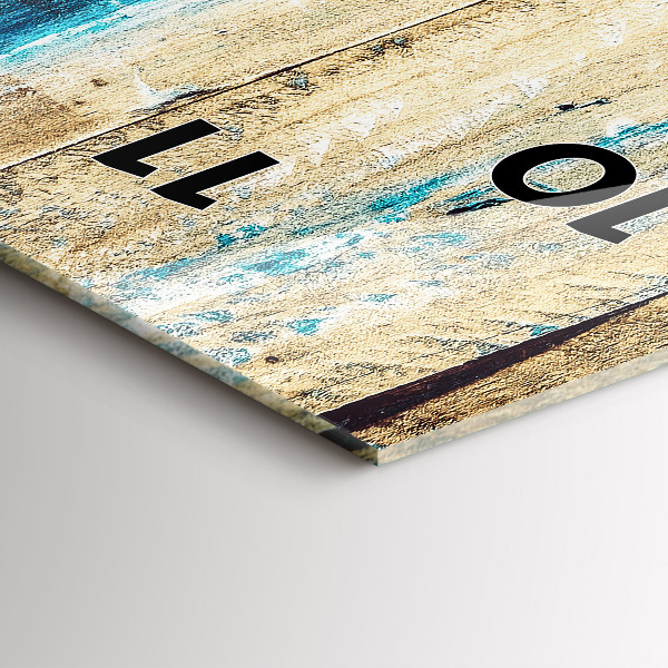 Modern vertical wall clock Scratched wood