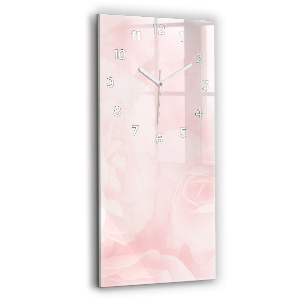 Modern vertical wall clock Blooming roses