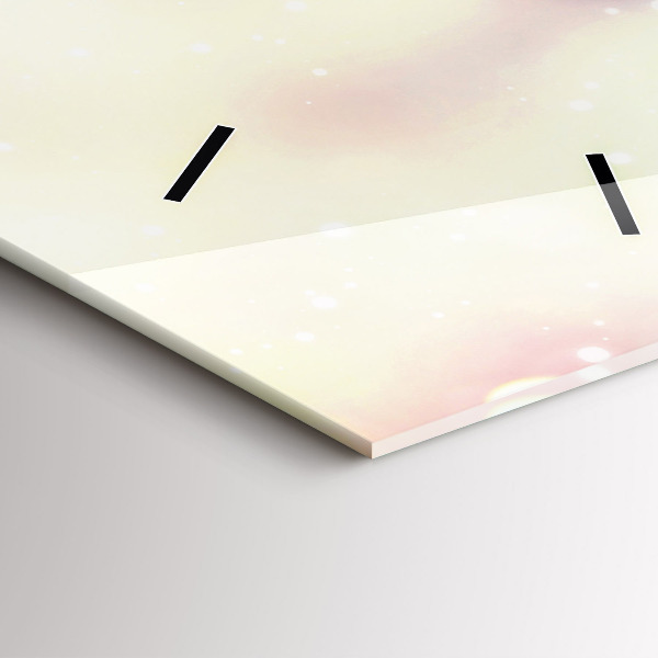 Modern vertical wall clock Spring flowers