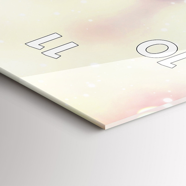 Modern vertical wall clock Spring flowers