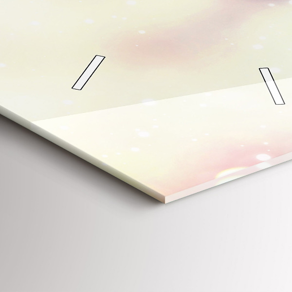 Modern vertical wall clock Spring flowers