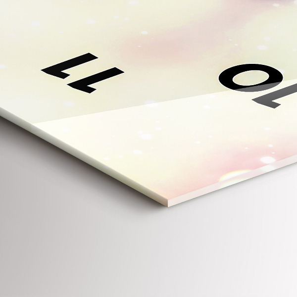 Modern vertical wall clock Spring flowers