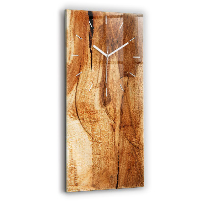 Modern vertical wall clock Wood texture