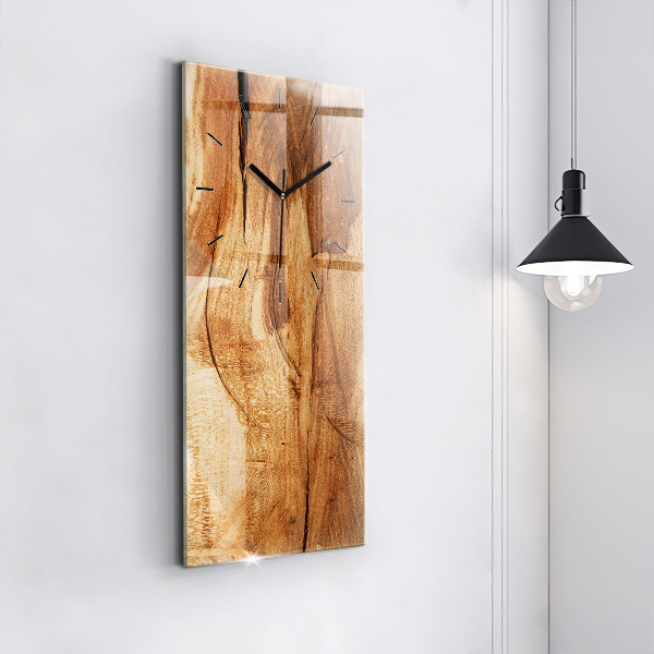 Modern vertical wall clock Wood texture