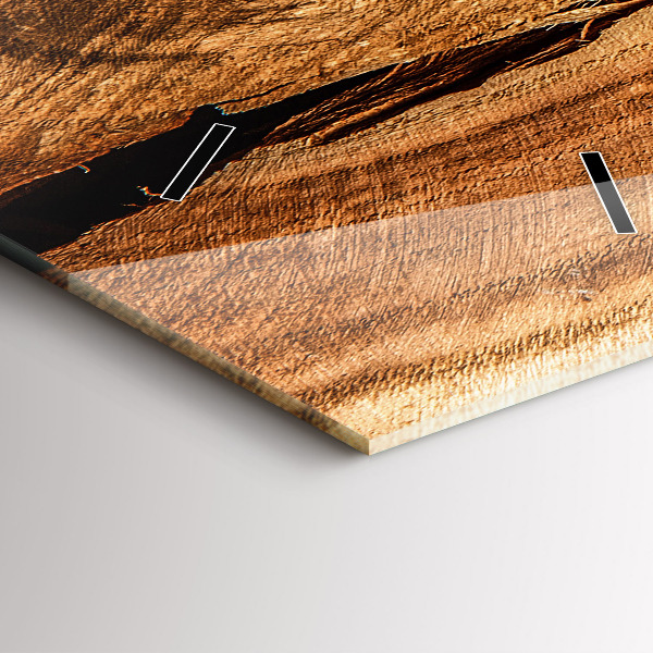 Modern vertical wall clock Wood texture