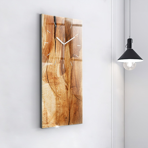 Modern vertical wall clock Wood texture