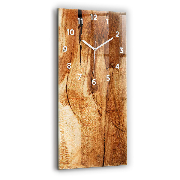 Modern vertical wall clock Wood texture