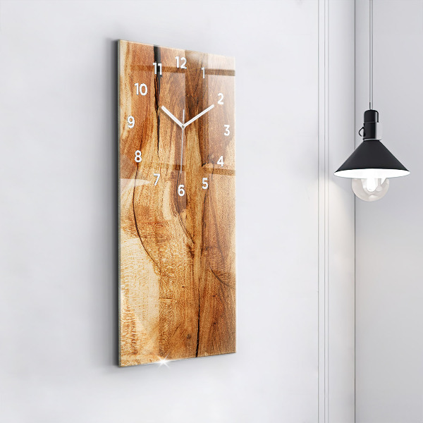 Modern vertical wall clock Wood texture
