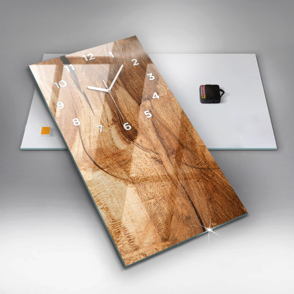 Modern vertical wall clock Wood texture
