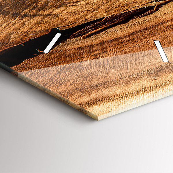 Modern vertical wall clock Wood texture