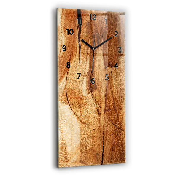 Modern vertical wall clock Wood texture