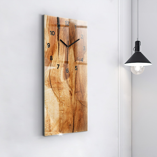 Modern vertical wall clock Wood texture