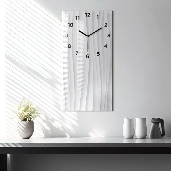 Modern vertical wall clock Waves texture