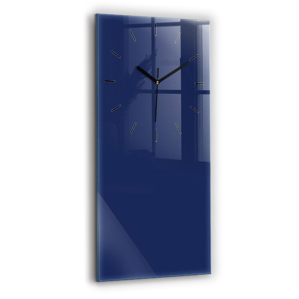 Modern vertical wall clock Navy blue color