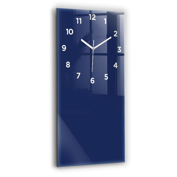 Modern vertical wall clock Navy blue color