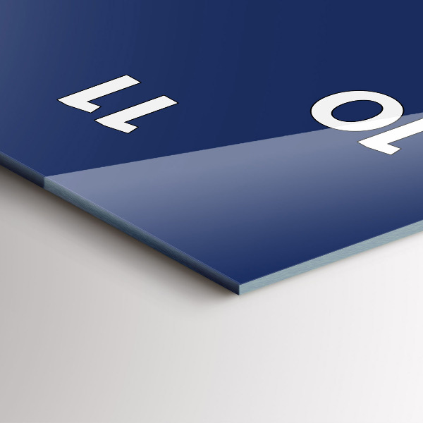 Modern vertical wall clock Navy blue color