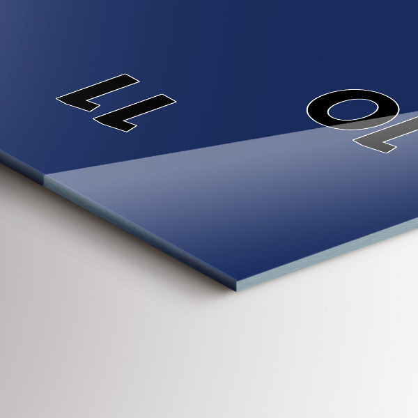 Modern vertical wall clock Navy blue color