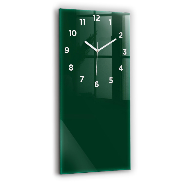 Modern vertical wall clock Color bottle green