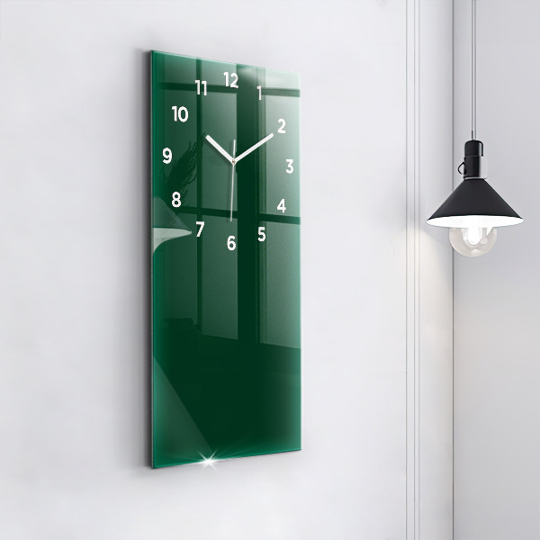 Modern vertical wall clock Color bottle green
