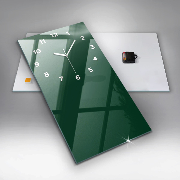 Modern vertical wall clock Color bottle green