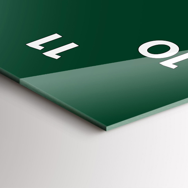 Modern vertical wall clock Color bottle green